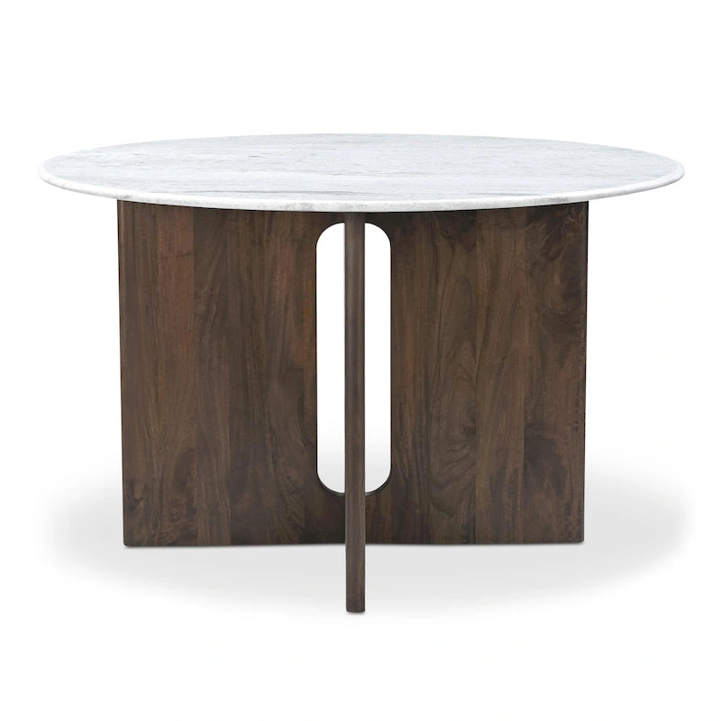 Table à manger ronde de 122 cm avec pieds croisés — Table de salle à manger moderne
