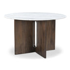 Table à manger ronde de 122 cm avec pieds croisés — Table de salle à manger moderne