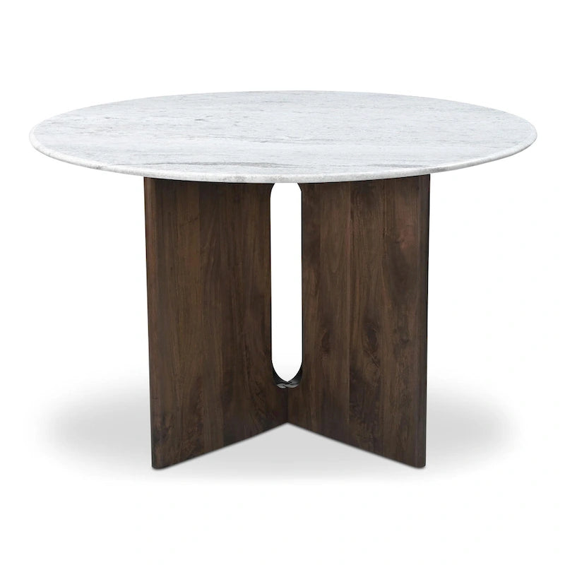 Table à manger ronde de 122 cm avec pieds croisés — Table de salle à manger moderne