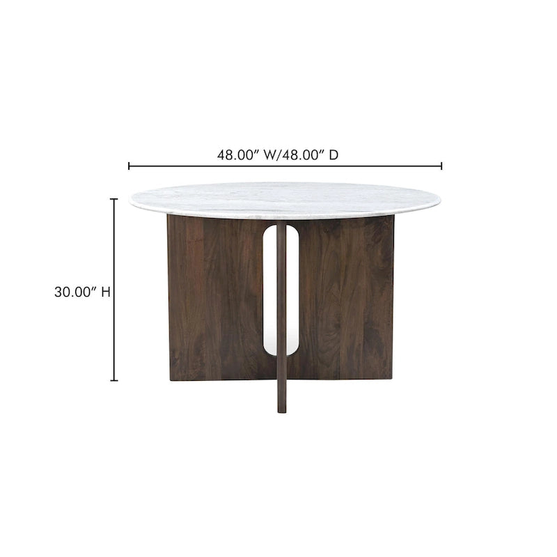 Table à manger ronde de 122 cm avec pieds croisés — Table de salle à manger moderne