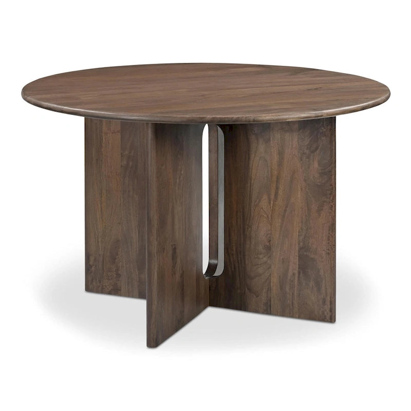 Table à manger ronde de 122 cm avec pieds croisés — Table de salle à manger moderne