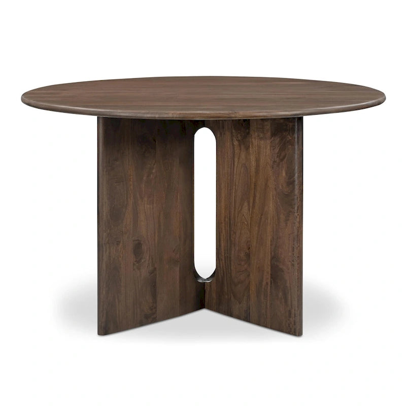 Table à manger ronde de 122 cm avec pieds croisés — Table de salle à manger moderne