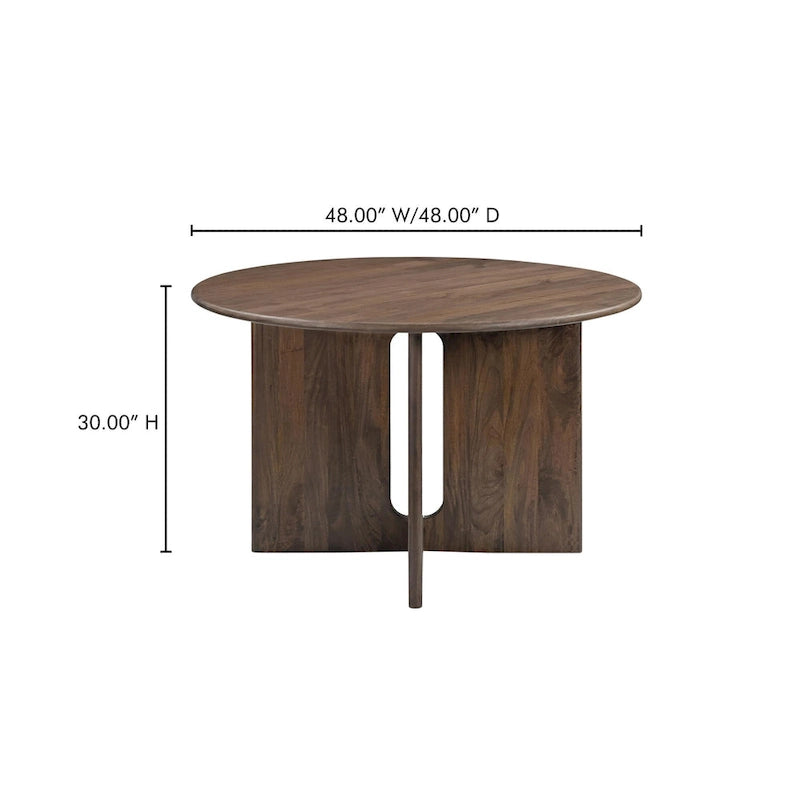 Table à manger ronde de 122 cm avec pieds croisés — Table de salle à manger moderne
