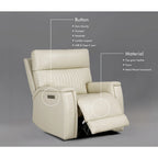 Fauteuil inclinable électrique zéro gravité en cuir avec appuie-tête électrique, soutien lombaire électrique et ports USB/USB-C