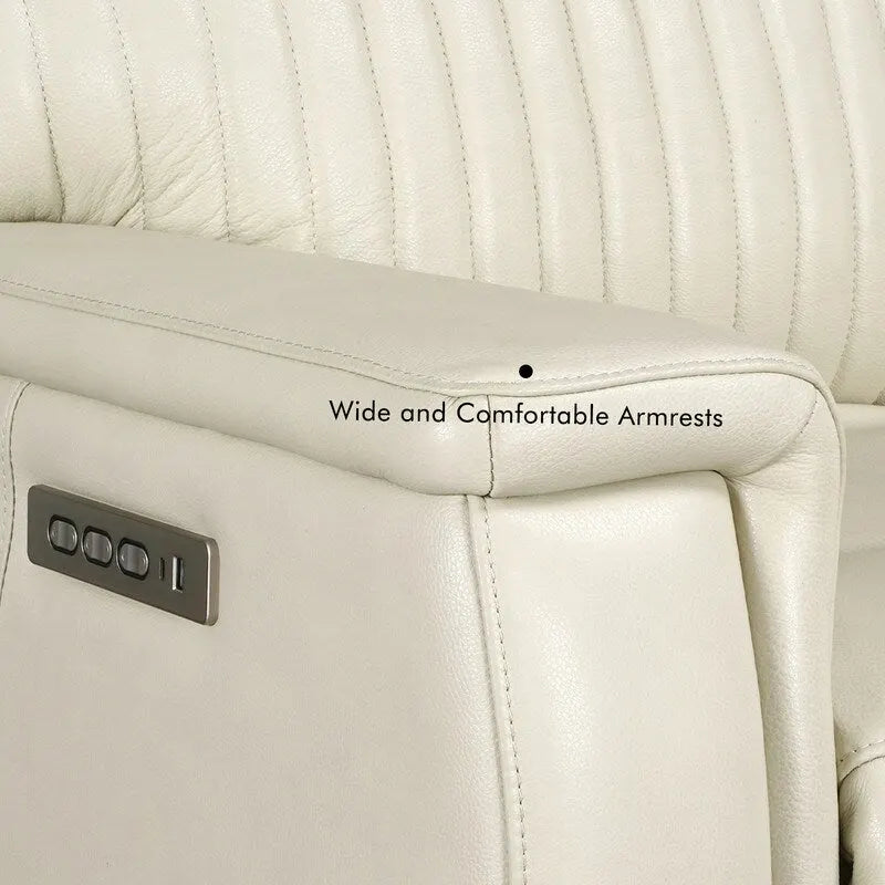 Fauteuil inclinable électrique zéro gravité en cuir avec appuie-tête électrique, soutien lombaire électrique et ports USB/USB-C