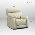 Fauteuil inclinable électrique zéro gravité en cuir avec appuie-tête électrique, soutien lombaire électrique et ports USB/USB-C