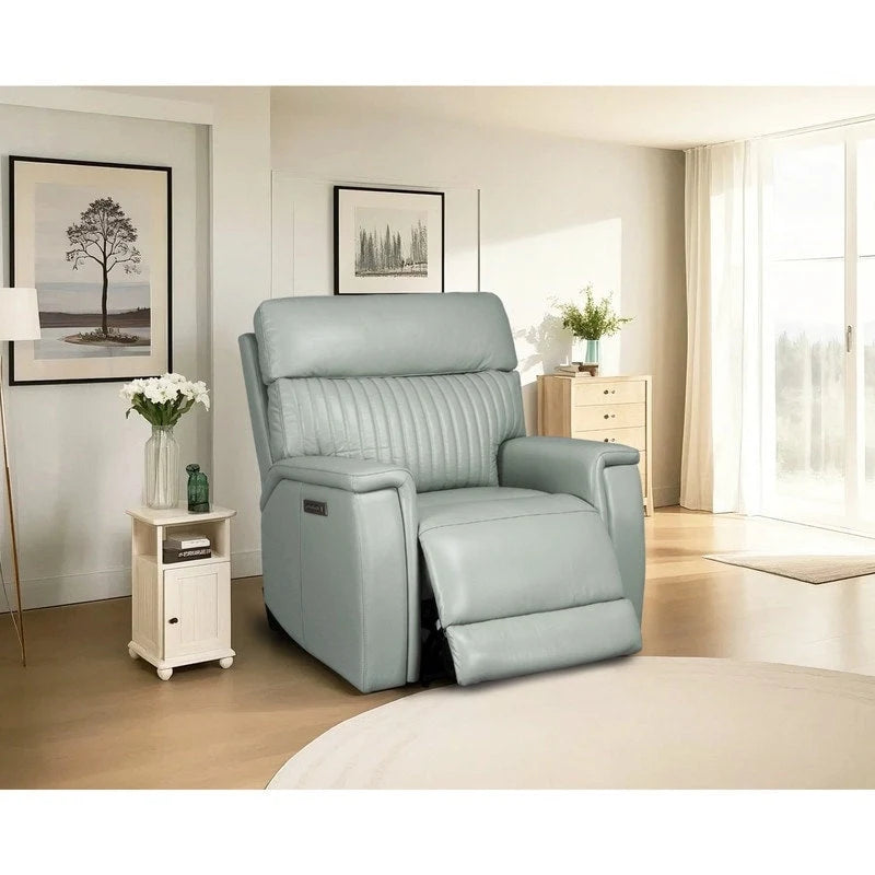 Fauteuil inclinable électrique zéro gravité en cuir avec appuie-tête électrique, soutien lombaire électrique et ports USB/USB-C