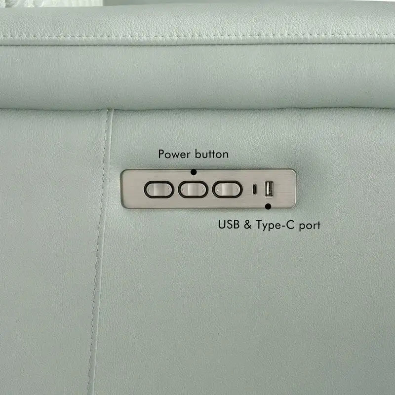 Fauteuil inclinable électrique zéro gravité en cuir avec appuie-tête électrique, soutien lombaire électrique et ports USB/USB-C