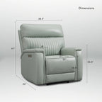 Fauteuil inclinable électrique zéro gravité en cuir avec appuie-tête électrique, soutien lombaire électrique et ports USB/USB-C