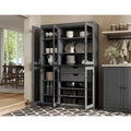 Buffet de cuisine/garde-manger en bois massif de 48,5 po avec portes vitrées et tiroirs