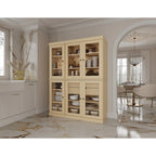 Buffet de cuisine/garde-manger en bois massif de 48,5 po avec portes vitrées et tiroirs