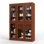 Buffet de cuisine/garde-manger en bois massif de 48,5 po avec portes vitrées et tiroirs