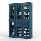 Buffet de cuisine/garde-manger en bois massif de 48,5 po avec portes vitrées et tiroirs