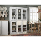 Buffet de cuisine/garde-manger en bois massif de 48,5 po avec portes vitrées et tiroirs