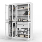 Buffet de cuisine/garde-manger en bois massif de 48,5 po avec portes vitrées et tiroirs