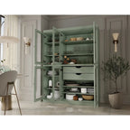 Buffet de cuisine/garde-manger en bois massif de 48,5 po avec portes vitrées et tiroirs