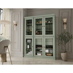 Buffet de cuisine/garde-manger en bois massif de 48,5 po avec portes vitrées et tiroirs