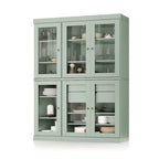 Buffet de cuisine/garde-manger en bois massif de 48,5 po avec portes vitrées et tiroirs