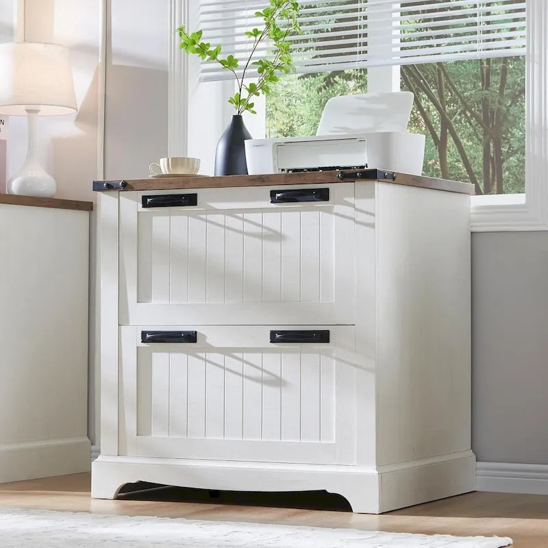 Meuble de rangement en bois style ferme – Rangement pour bureau à domicile au style rustique