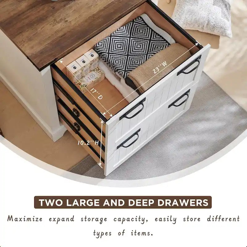 Meuble de rangement en bois style ferme – Rangement pour bureau à domicile au style rustique