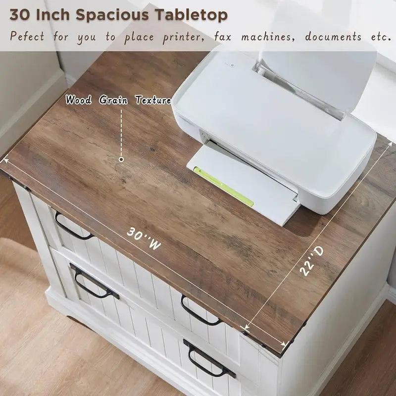 Meuble de rangement en bois style ferme – Rangement pour bureau à domicile au style rustique