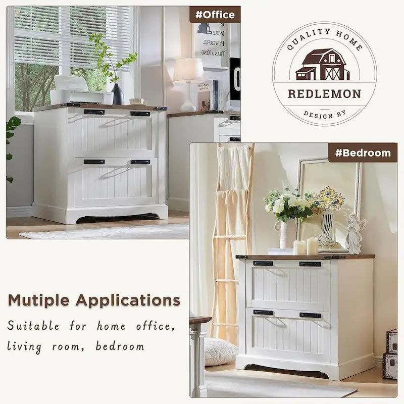 Meuble de rangement en bois style ferme – Rangement pour bureau à domicile au style rustique