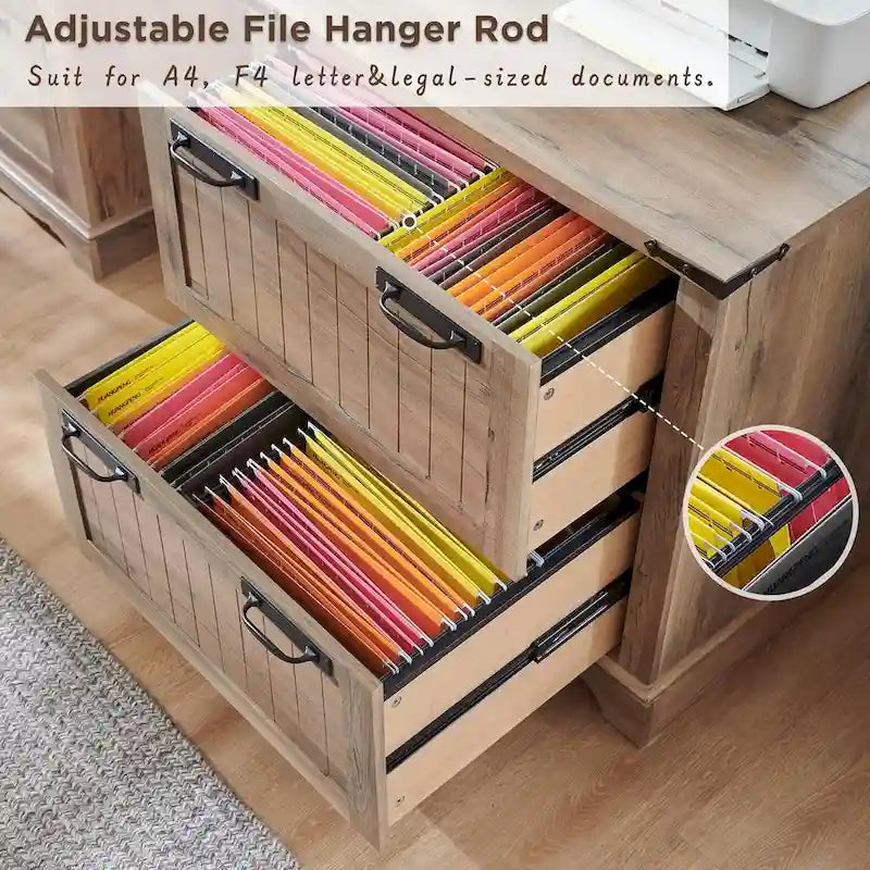 Meuble de rangement en bois style ferme – Rangement pour bureau à domicile au style rustique