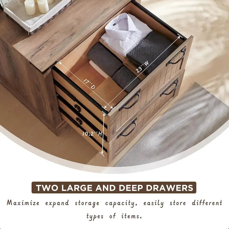 Meuble de rangement en bois style ferme – Rangement pour bureau à domicile au style rustique