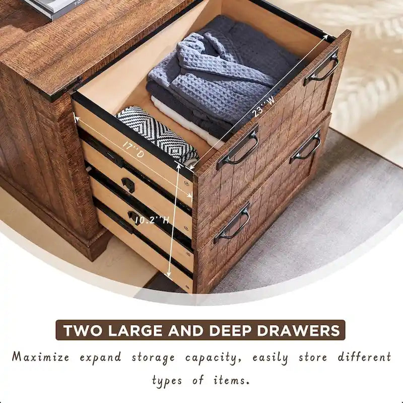 Meuble de rangement en bois style ferme – Rangement pour bureau à domicile au style rustique