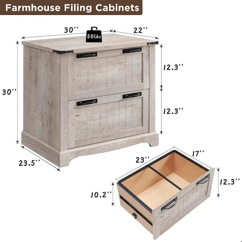 Meuble de rangement en bois style ferme – Rangement pour bureau à domicile au style rustique