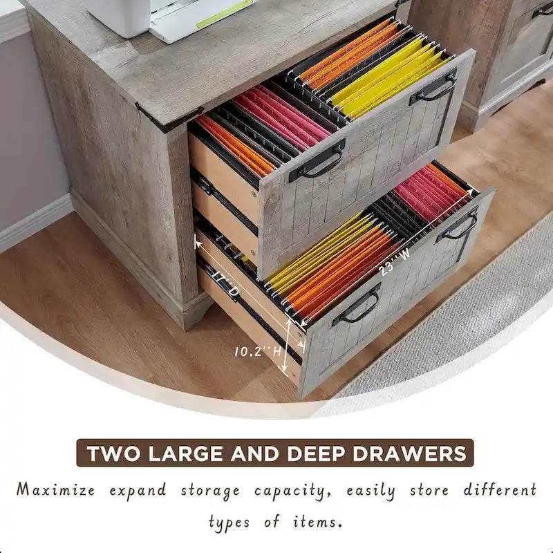 Meuble de rangement en bois style ferme – Rangement pour bureau à domicile au style rustique