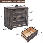 Meuble de rangement en bois style ferme – Rangement pour bureau à domicile au style rustique
