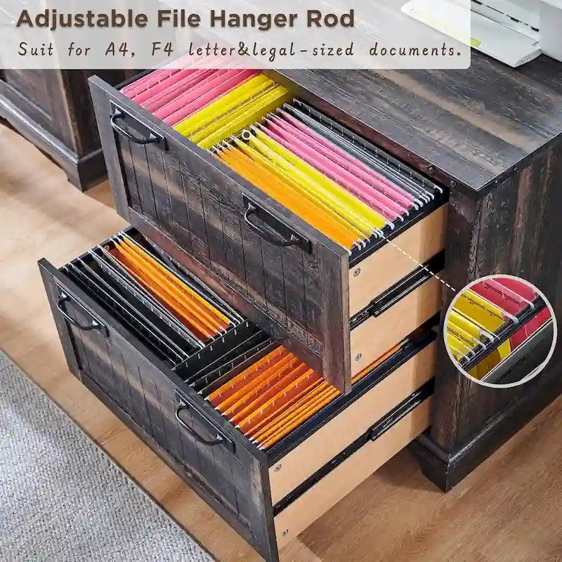 Meuble de rangement en bois style ferme – Rangement pour bureau à domicile au style rustique