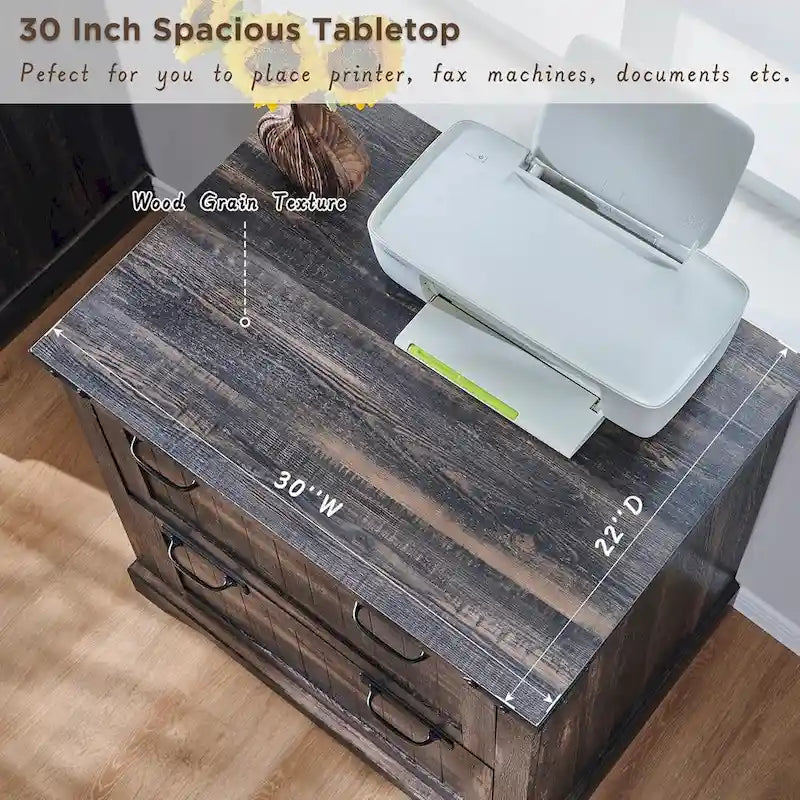 Meuble de rangement en bois style ferme – Rangement pour bureau à domicile au style rustique