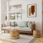 Table basse ronde gigogne en bois moderne — Table d'appoint de salon