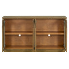 Buffet de rangement 4 portes avec portes en verre arquées et étagères réglables