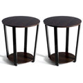 Table d'appoint industrielle avec étagère inférieure — Table de chevet et d'appoint pour canapé