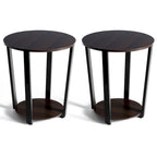 Table d'appoint industrielle avec étagère inférieure — Table de chevet et d'appoint pour canapé