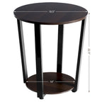 Table d'appoint industrielle avec étagère inférieure — Table de chevet et d'appoint pour canapé