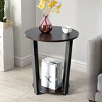 Table d'appoint industrielle avec étagère inférieure — Table de chevet et d'appoint pour canapé