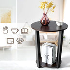 Table d'appoint industrielle avec étagère inférieure — Table de chevet et d'appoint pour canapé