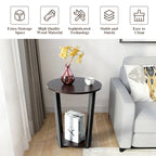 Table d'appoint industrielle avec étagère inférieure — Table de chevet et d'appoint pour canapé