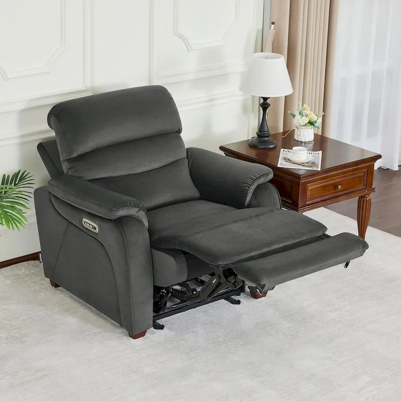 Fauteuil inclinable électrique mural zéro dégagement avec appui-tête réglable — Design compact