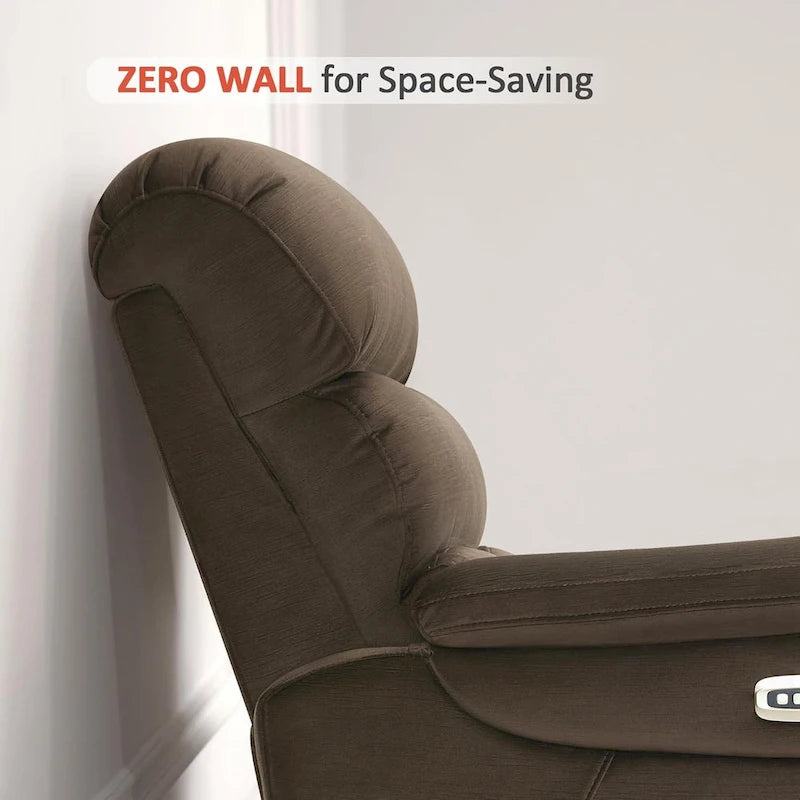 Fauteuil inclinable électrique mural zéro dégagement avec appui-tête réglable — Design compact