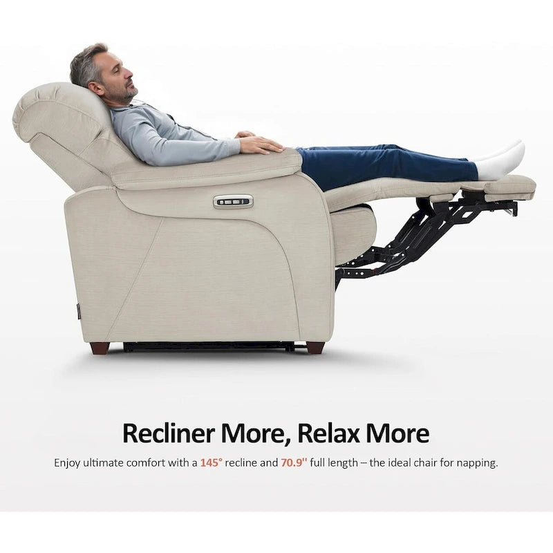 Fauteuil inclinable électrique mural zéro dégagement avec appui-tête réglable — Design compact