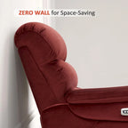 Fauteuil inclinable électrique mural zéro dégagement avec appui-tête réglable — Design compact