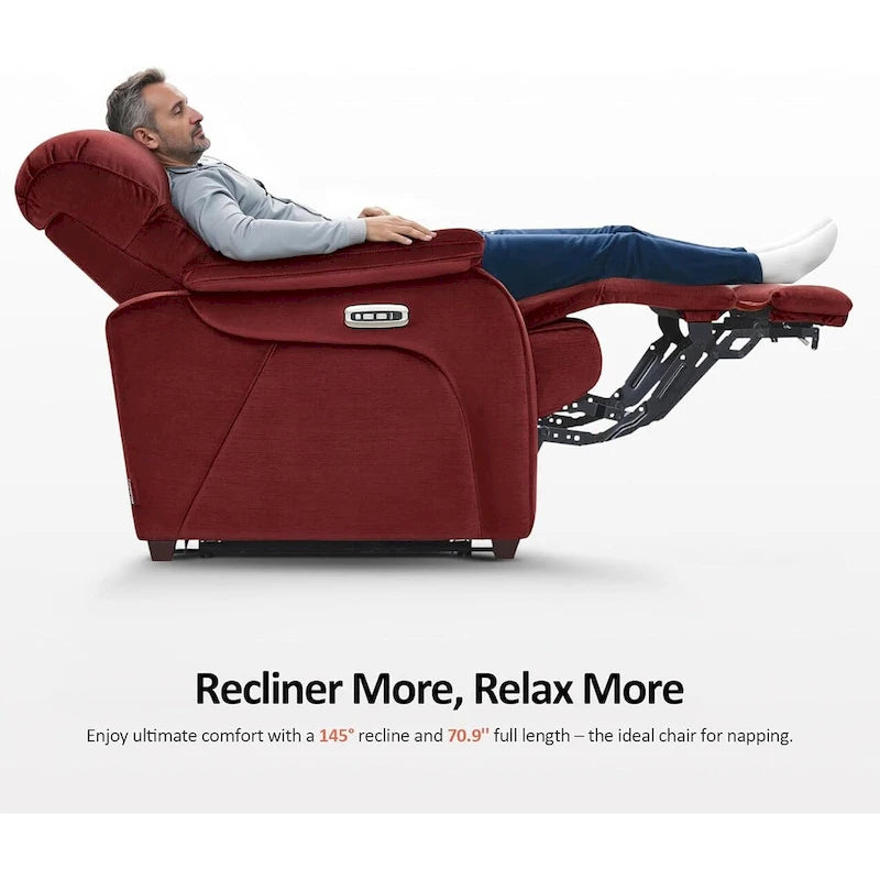 Fauteuil inclinable électrique mural zéro dégagement avec appui-tête réglable — Design compact