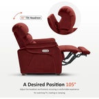 Fauteuil inclinable électrique mural zéro dégagement avec appui-tête réglable — Design compact