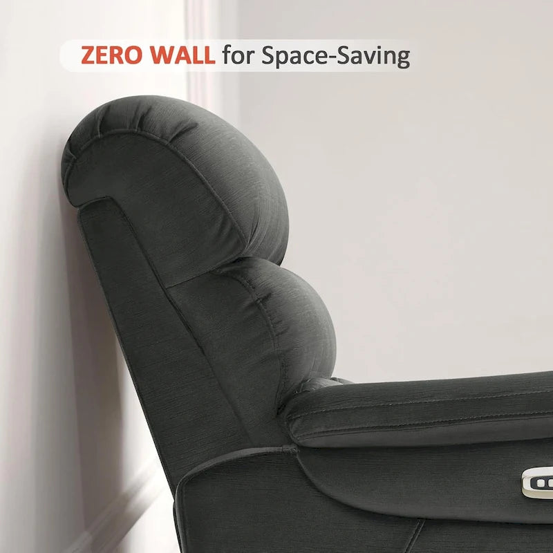 Fauteuil inclinable électrique mural zéro dégagement avec appui-tête réglable — Design compact