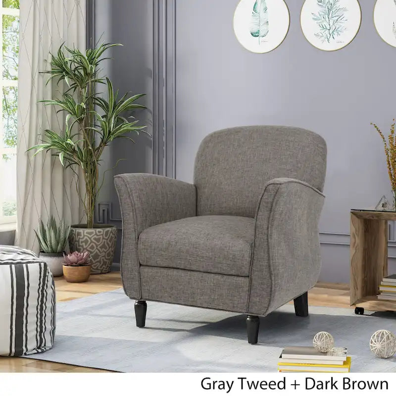 Fauteuil d'appoint traditionnel en tweed — Chaise de salon classique